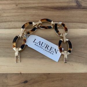 Lauren Ralph Lauren golden tone synthenic Tortoise Inlay bracelet NWT